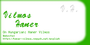 vilmos haner business card